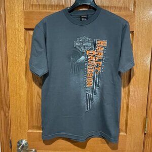 HARLEY-DAVIDSON Motorcycle Men's M Fargo ND Gray Short Sleeve T-Shirt Shirt EUC